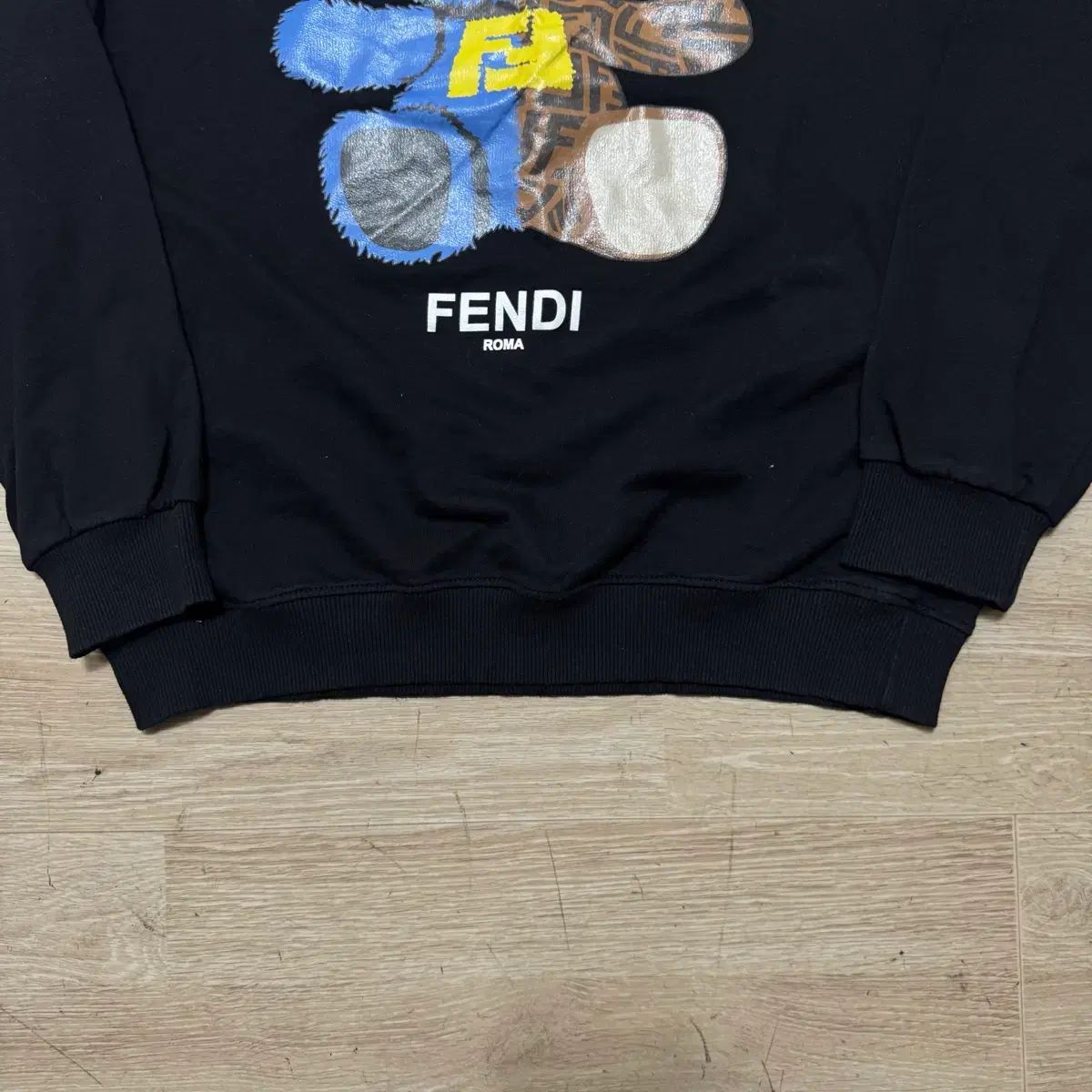  フェンディ キッズ ベアプリンティング 起毛 スウェット Tシャツ トップス