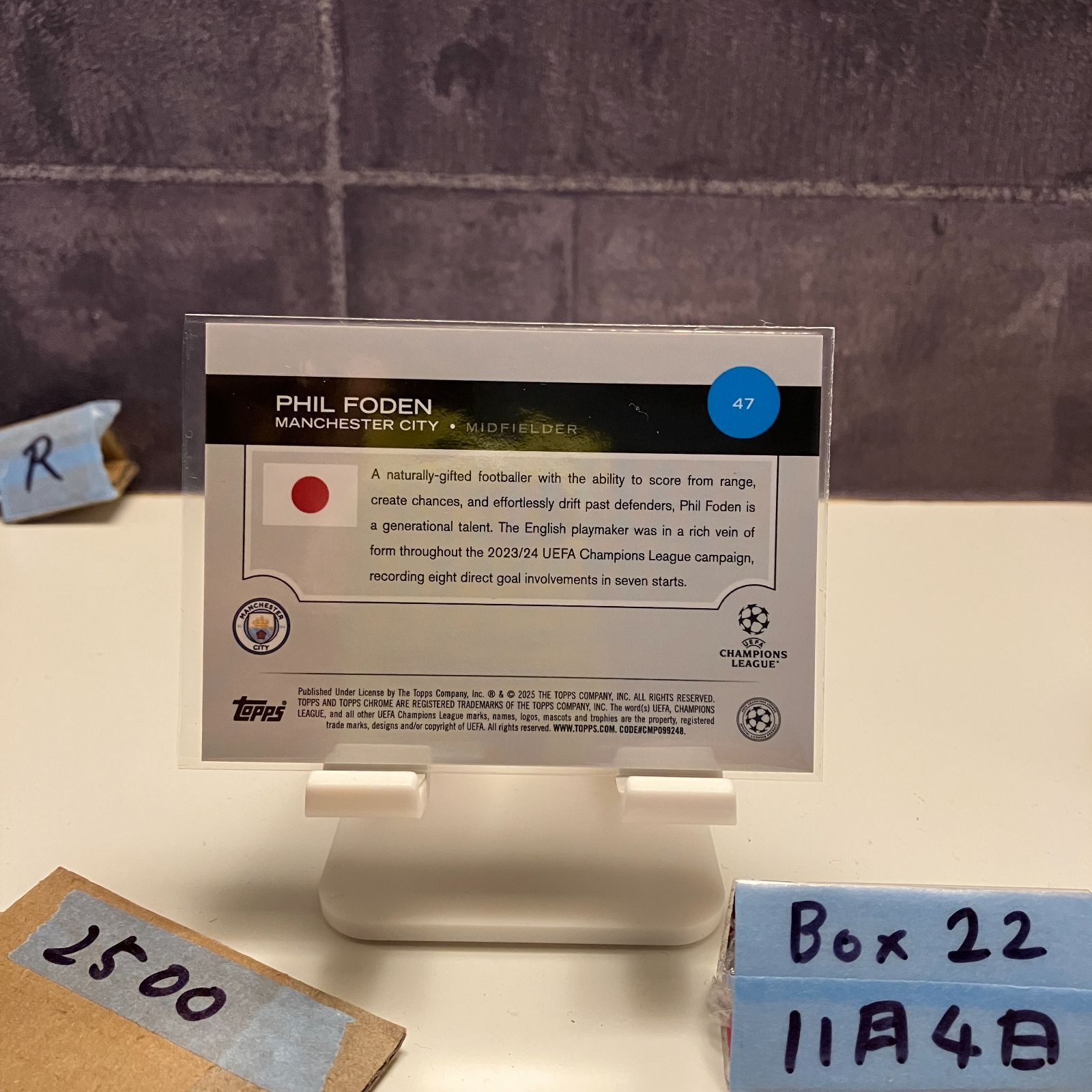 2023 Topps Chrome UEFA Champions League Phil Foden 69/99