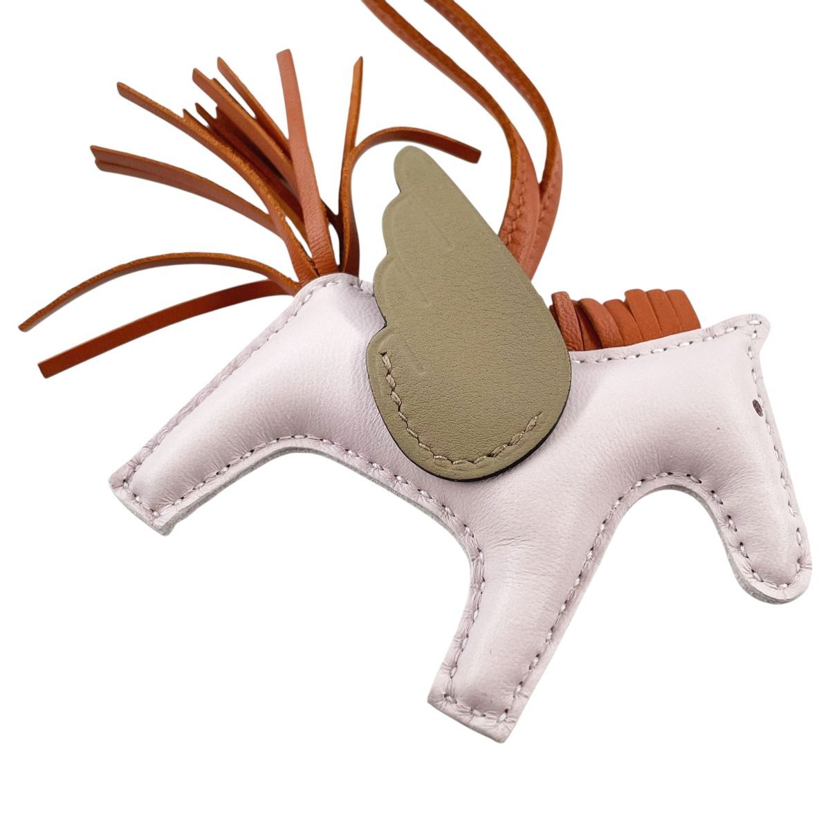 HERMES エルメス ロデオ ペガサス バッグチャーム PM モーヴペール ピンク ブラウン アニョーミロ ヴォースイフト W刻印 2025年製 MK