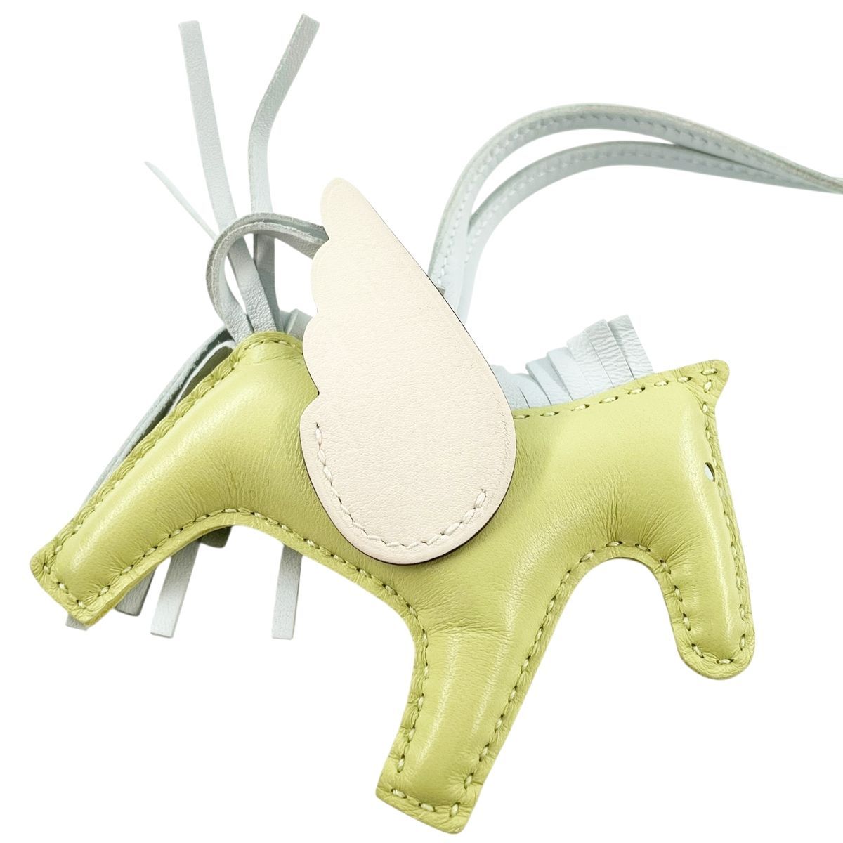 HERMES エルメス ペガサス ロデオ バッグチャーム PM アニョーミロ ヴォースイフト クレ ライム イエロー ホワイト 馬 B刻印 2025年製 MK