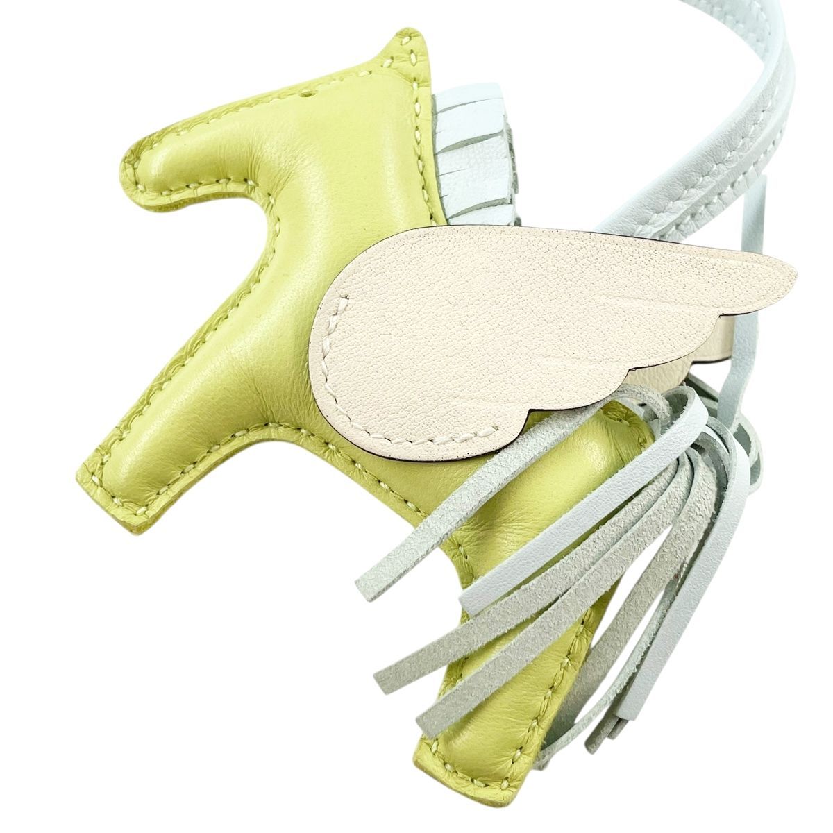 HERMES エルメス ペガサス ロデオ バッグチャーム PM アニョーミロ ヴォースイフト クレ ライム イエロー ホワイト 馬 B刻印 2025年製 MK