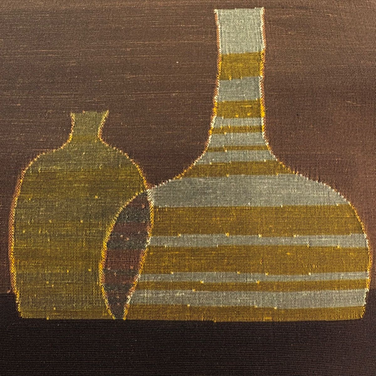 美品】 名古屋帯 名品 落款 能州紬 上島洋山 ますいわ屋 八寸名古屋帯