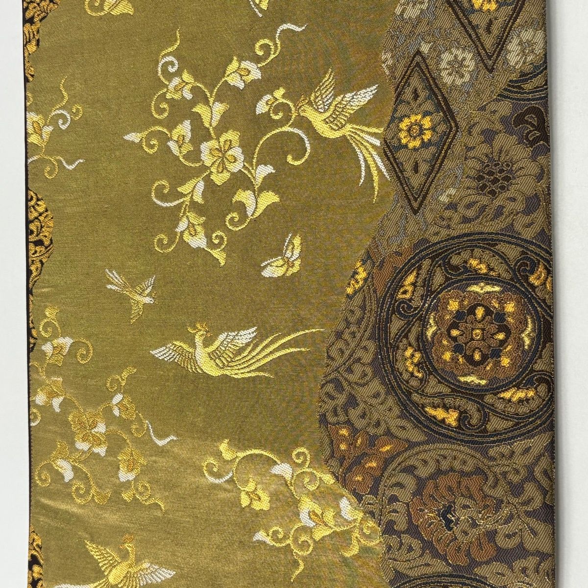 美品】 袋帯 秀品 花鳥 華文 純金箔 金色 六通 正絹 【中古】 - メルカリ