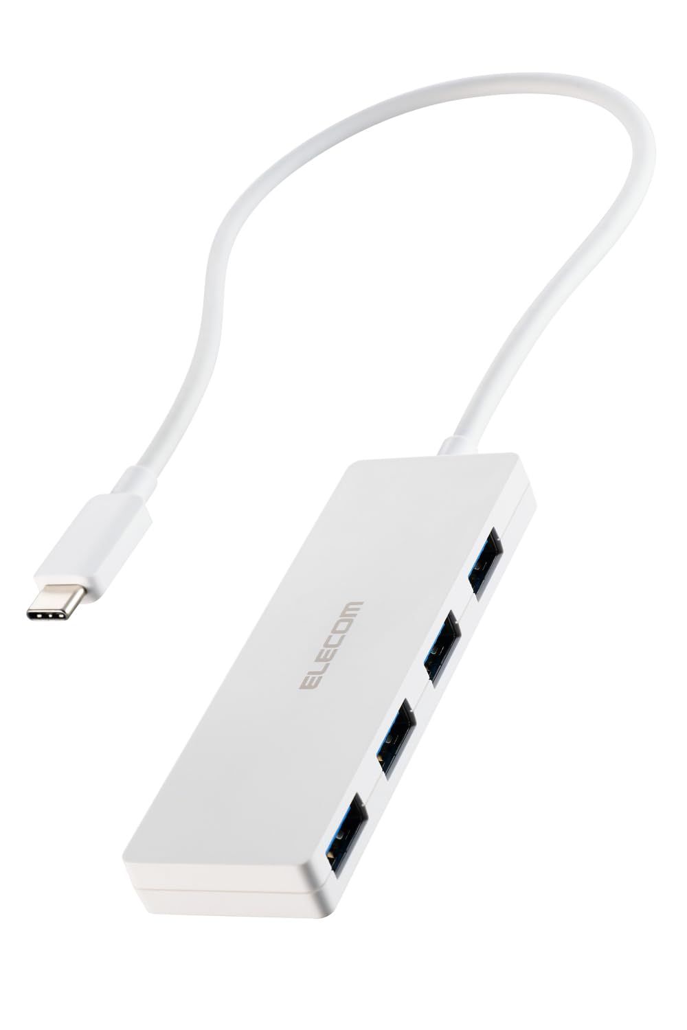 エレコム USBハブ USB 3 2 Gen 1 5 Gbps C接続 4ポート バスパワー 30 cm ケーブル ホワイト U HC H 041 WH