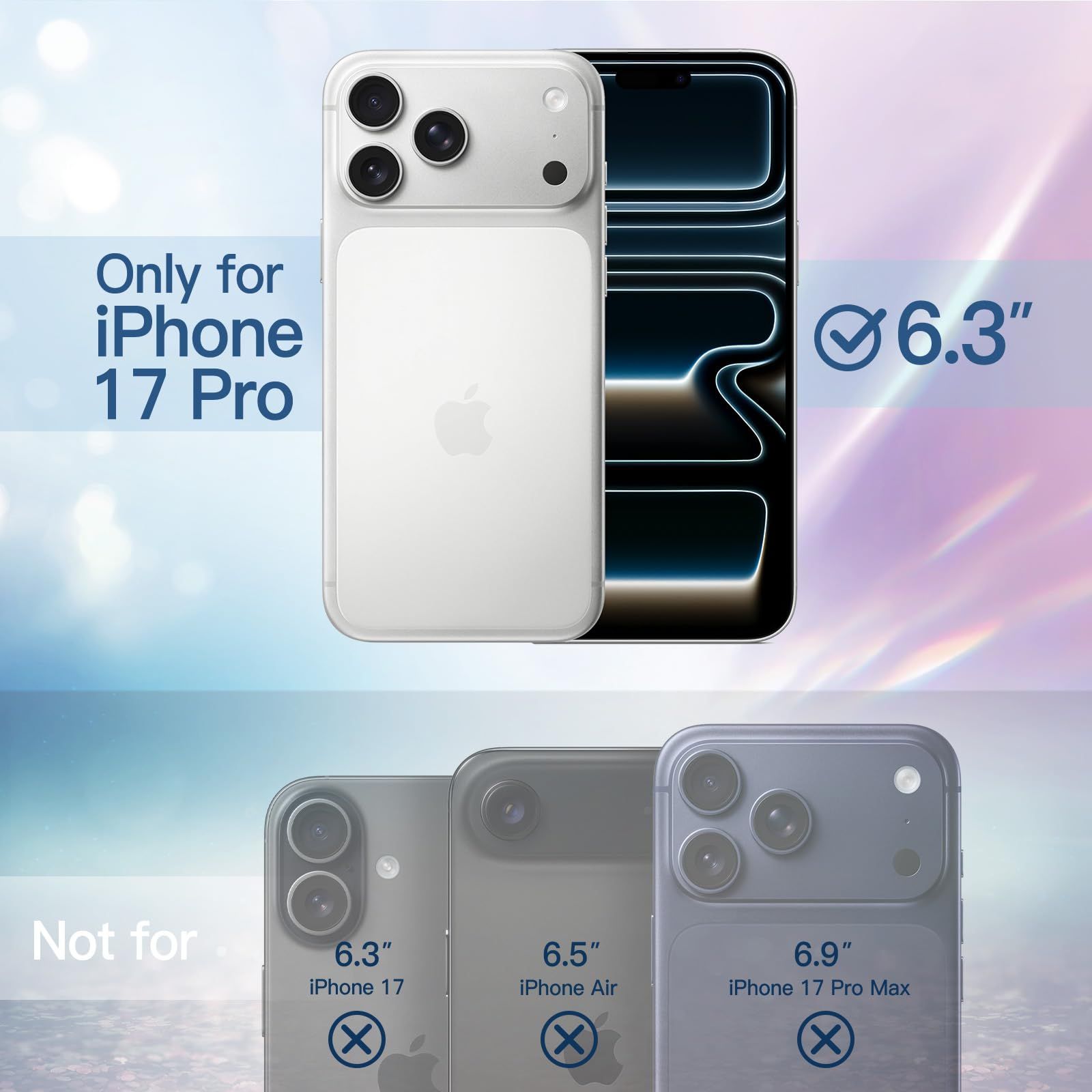 JETech iPhone 17 Pro 6 3インチ用 きらきら ケース ブリンブリン 衝撃吸収 バンパーカバー かわいい キラキラ 女性用 女子向け クリア