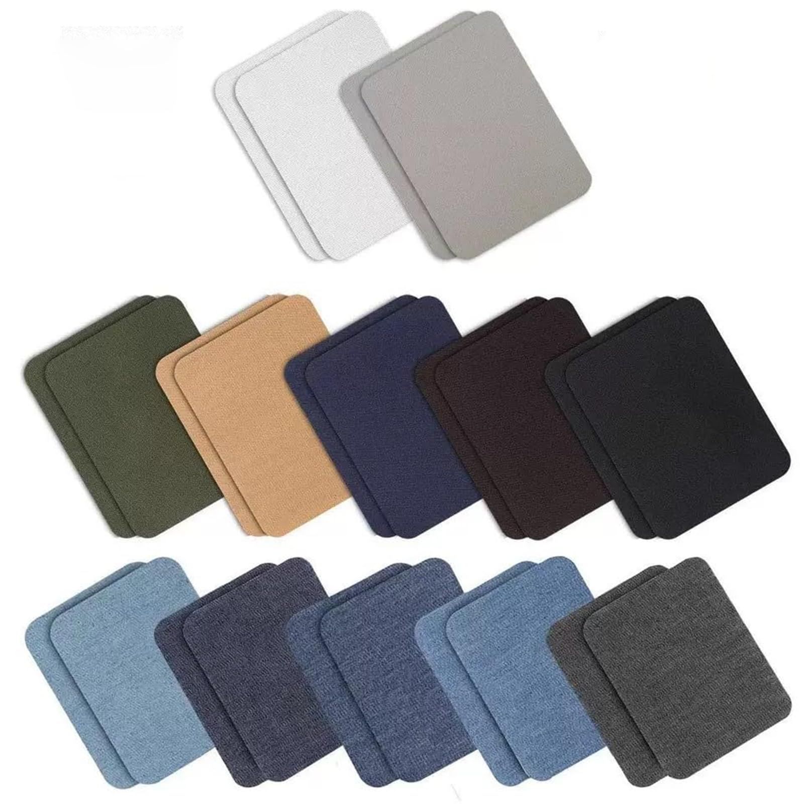 新品 【Bｏｏｋwａrm】12色24枚のデニムパッチ、アイロン接着式補修布、膝パッド、ジーンズパッチ、強力な粘着力のアイロン接着、ジーンズの衣類の修理や装飾に最適 (12色24枚)
