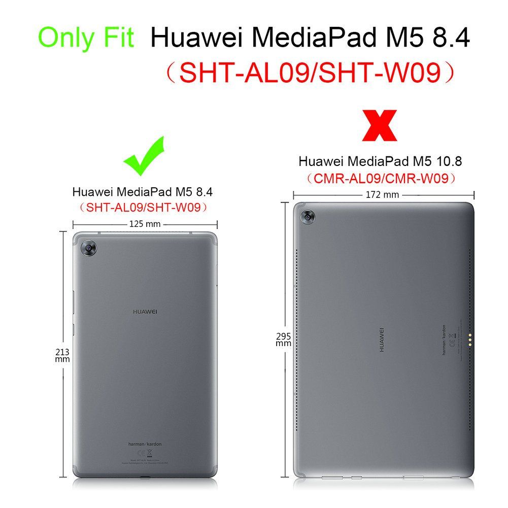Kepuch Custer ケース 対応 Huawei MediaPad M 5 8 4 SHT AL 09 W PUレザー 軽量 カバー 青
