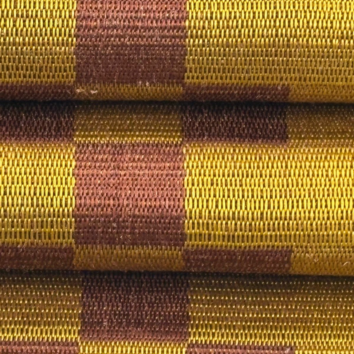  半幅帯 市松模様 山吹茶色 正絹 半巾 半幅 小袋帯 帯