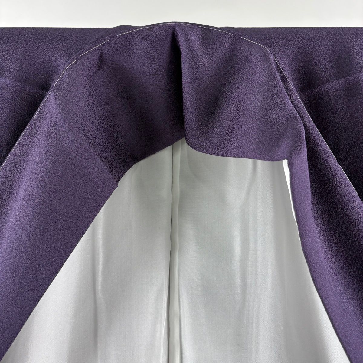 美品】 付下げ 身丈164.5cm 裄丈68cm L 袷 袋帯セット 波 ぼかし 紫