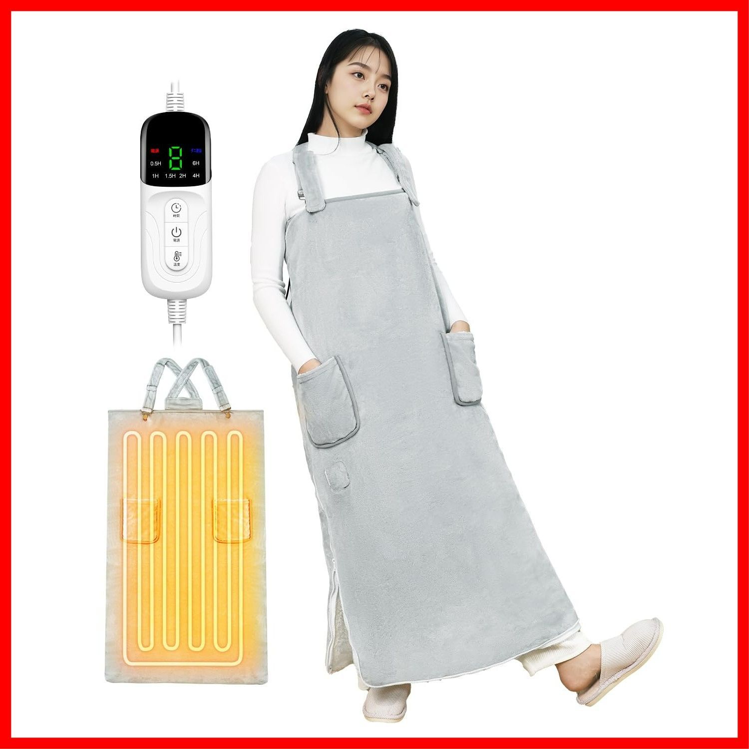 着るこたつ 2025新登場 360°立体発熱 8段階温度調節 12時間タイマー付 掛け敷き兼用 2 M電源ケーブル 肩掛け 膝掛け 敷毛布 腰巻きダニ退治 丸洗い可 省エネ 防寒対策 電気毛布 暖房器具 速暖 ふわふわ 電気ブランケット キャンプ 車中泊 テント