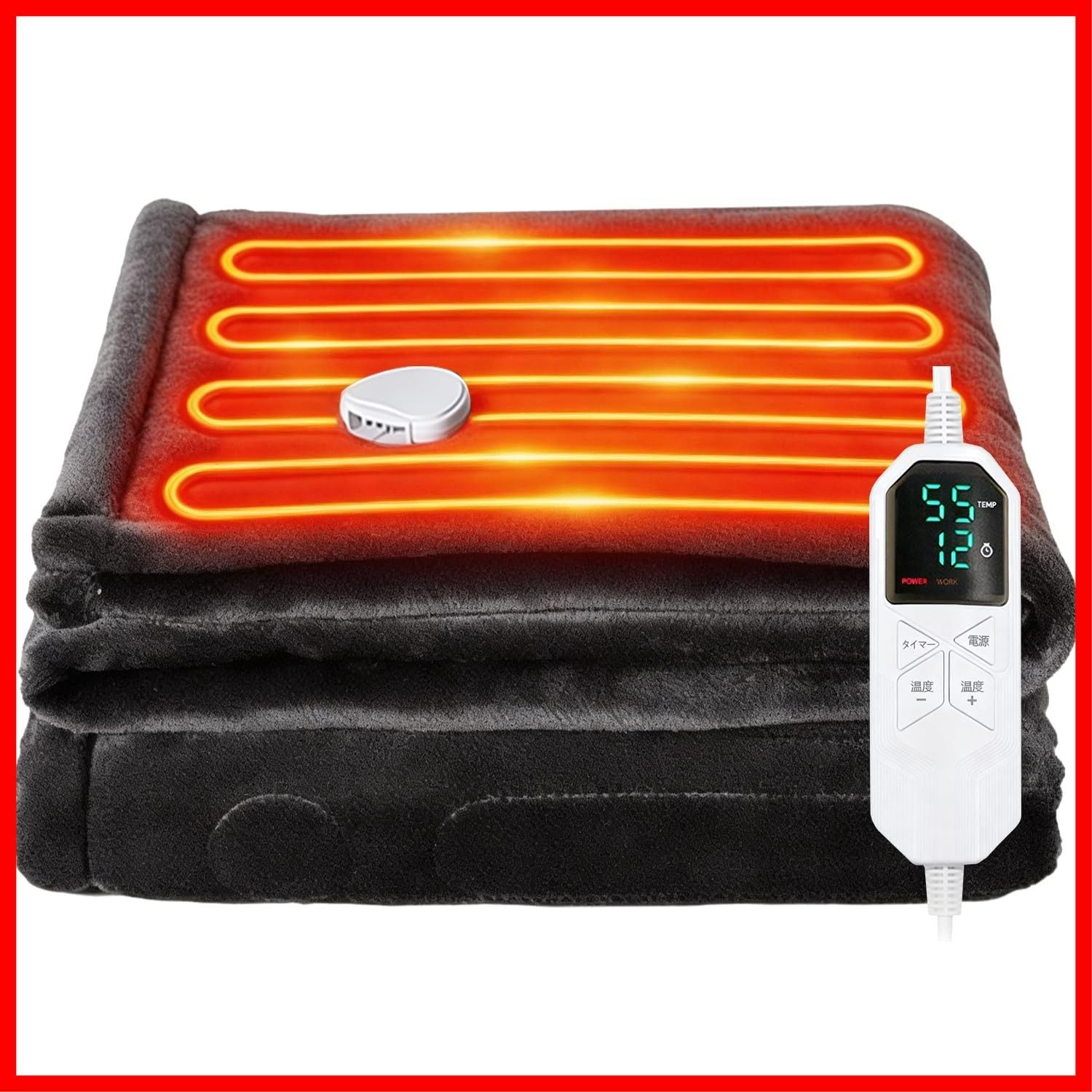冬ギフトにも最適 防寒対策 電気敷毛布 暖房器具 省エネ 電気ひざ掛け シングル 8段階温度調節 自動オフ 188 130 cm 6段階タイマー 3分速暖 洗える電気ブランケット フランネル素材 電気カーペット 掛け敷き兼用 日本語コントローラー＆取扱説明書付き