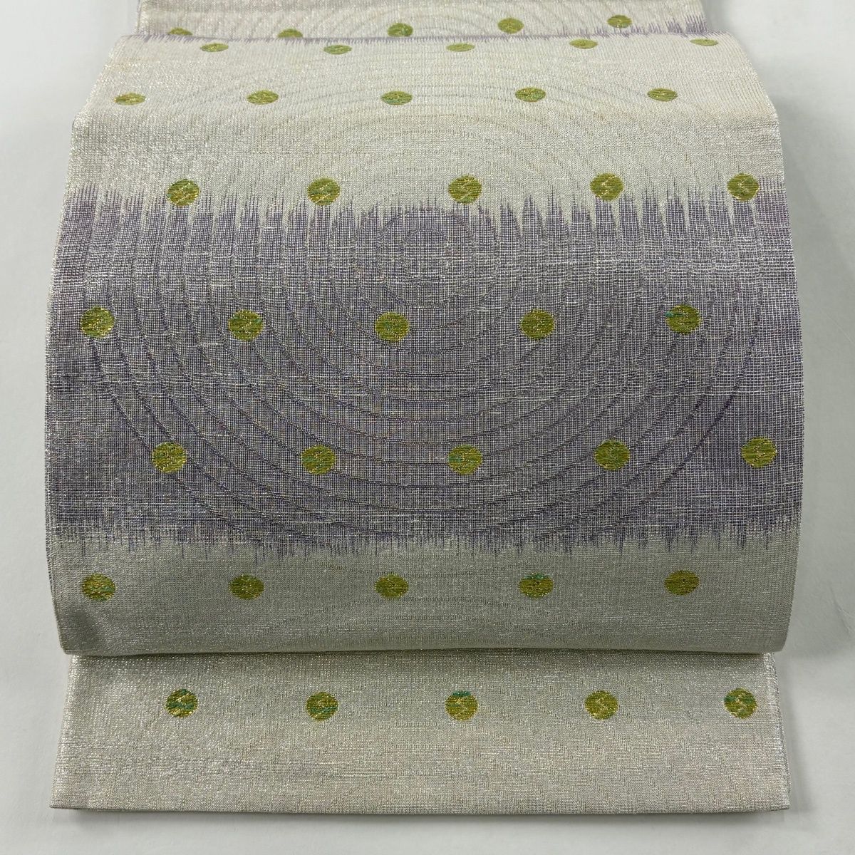 美品】 袋帯 逸品 桝屋高尾 落款 ねん金綴錦 宇宙 ドット 箔 金銀糸