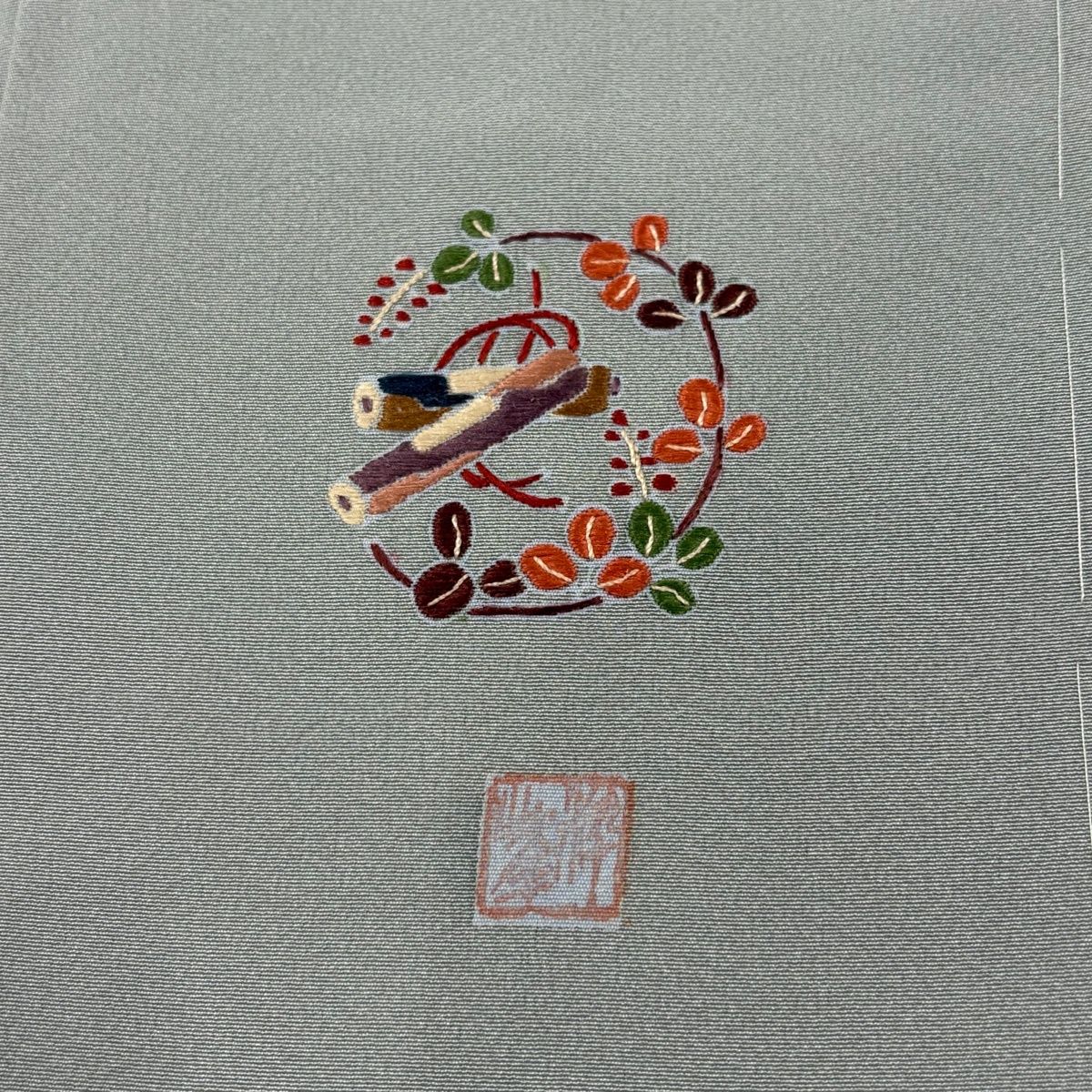 美品】 訪問着 身丈164.5cm 裄丈65.5cm M 袷 落款 菊 萩 染め分け