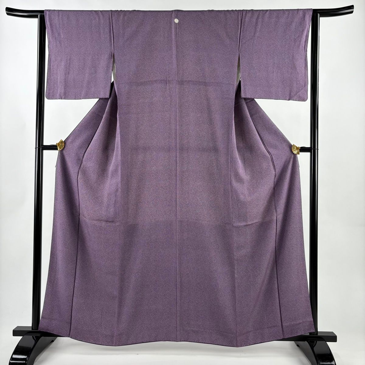 美品】 江戸小紋 身丈160.5cm 裄丈64cm M 袷 家内安全 紫 正絹 秀品 一