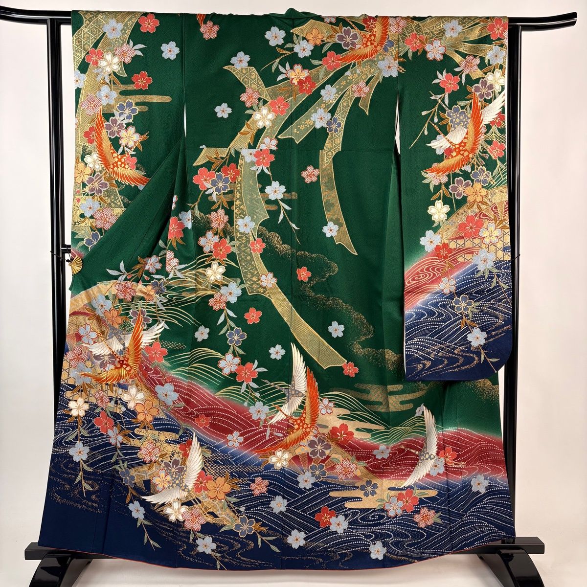 振袖 身長151-166cm 鮮やか緑　正絹 振袖 身長151-166cm 鮮やか緑 正絹 振袖 身長151-166cm 鮮やか緑 正絹