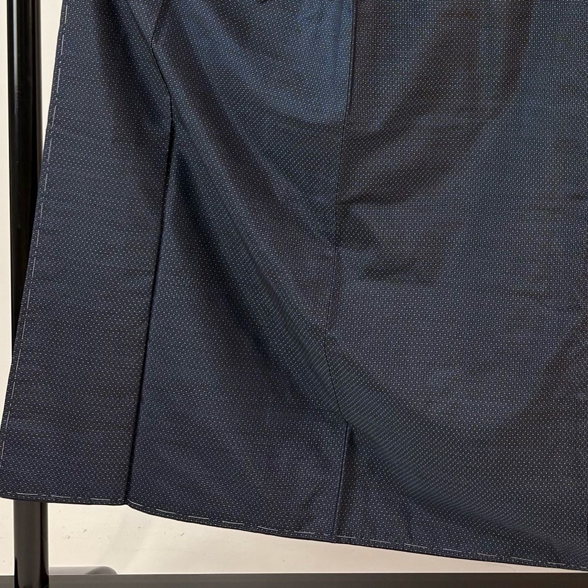 男着物 身丈155 cm 裄丈70 5 L 袷 アンサンブル 紬 幾何学 紺色 正絹 秀品