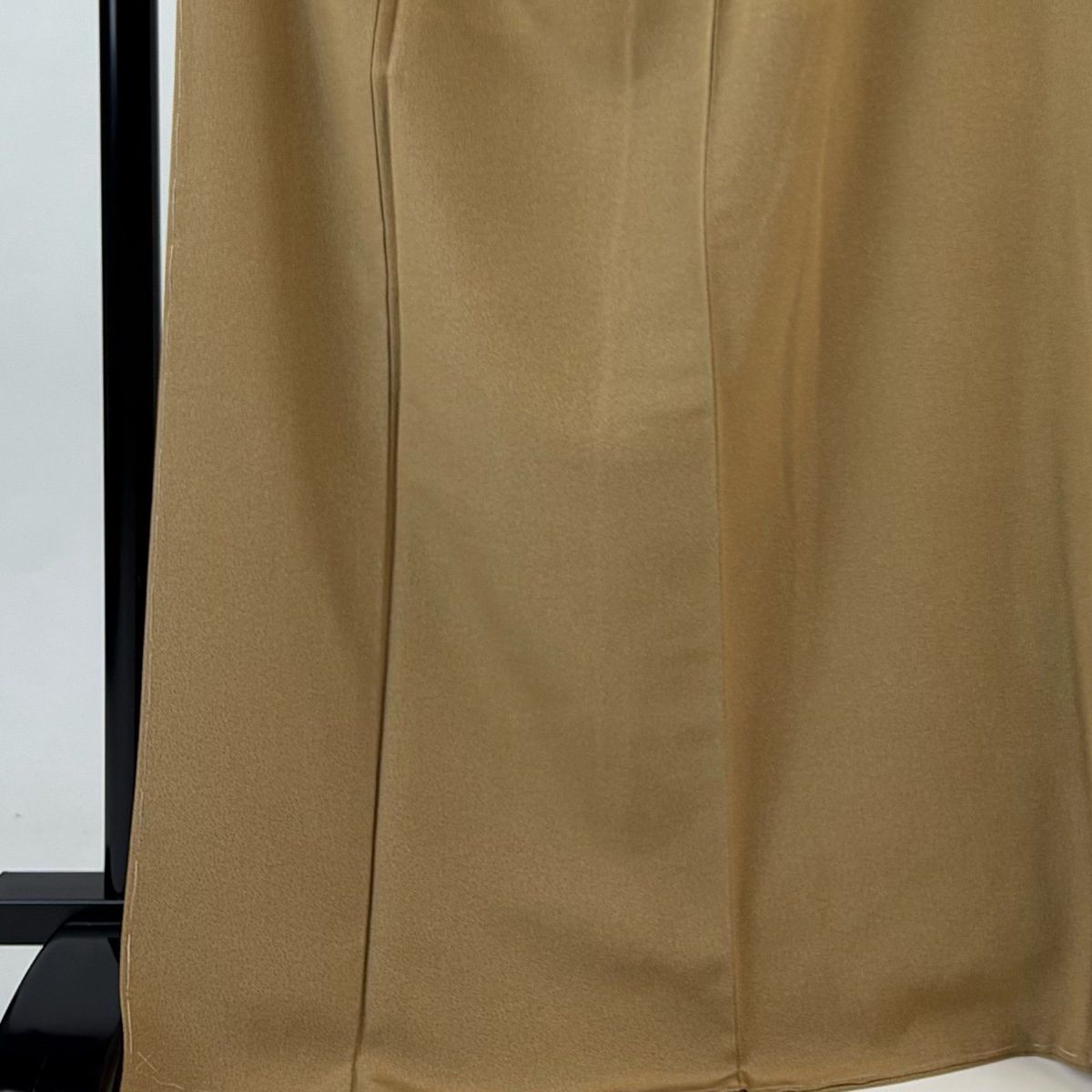 江戸小紋 身丈170 cm 裄丈68.5 L 袷 幾何学模様 山吹茶色 正絹 秀品 一つ紋