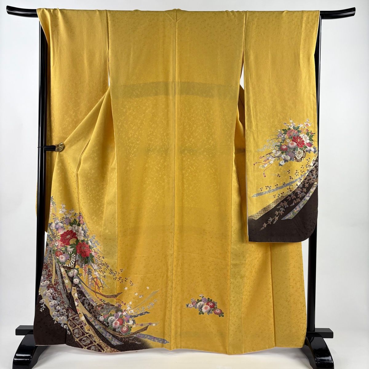 振袖 身長140-155cm 黄 正絹 楽天市場】【振袖 レンタル】 結婚式 結納R2052 正絹 からし色 菊