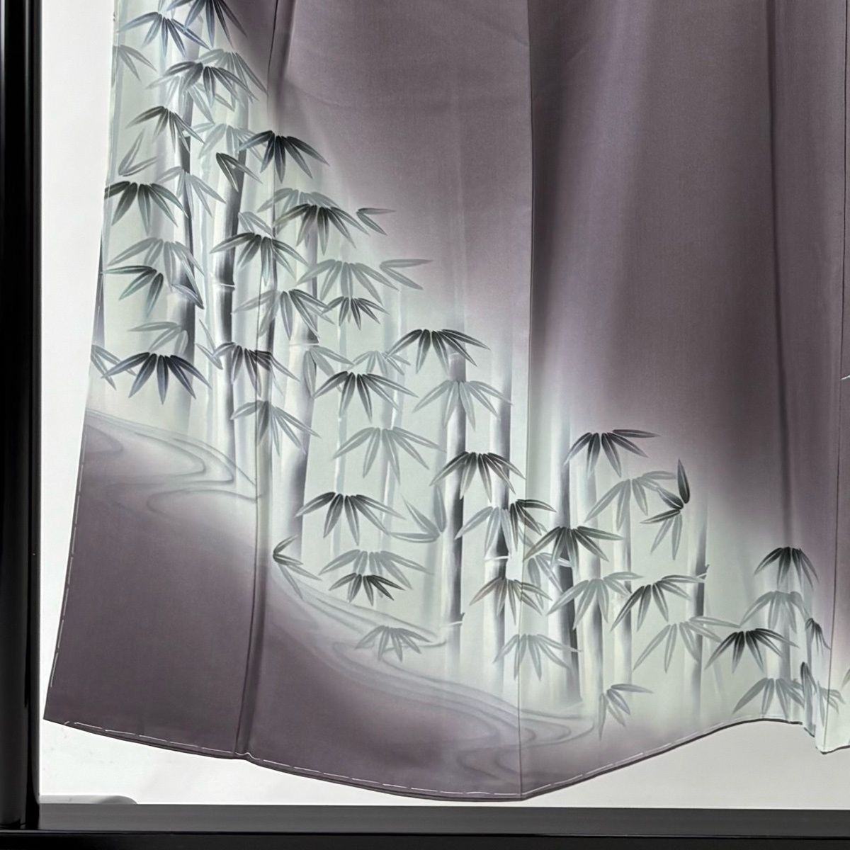 訪問着 身丈151.5 cm 裄丈63 S 袷 落款 竹 ぼかし 灰紫 正絹 秀品