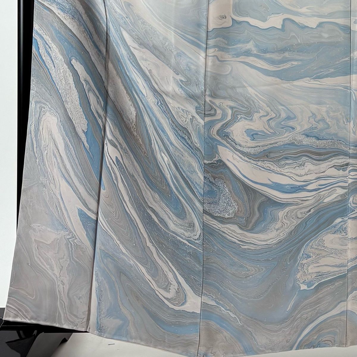 訪問着 身丈161 cm 裄丈67 M 袷 落款 墨流し 灰桜 正絹 名品