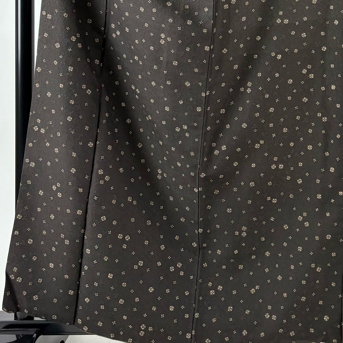 小紋 身丈162.5 cm 裄丈66 M 袷 小花 地紋 焦茶色 正絹