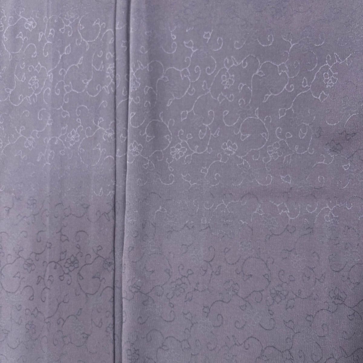  色無地 身丈164 cm 裄丈65.5 M 単衣 中村玉緒 落款 地紋 灰紫 正絹 色無地 着物