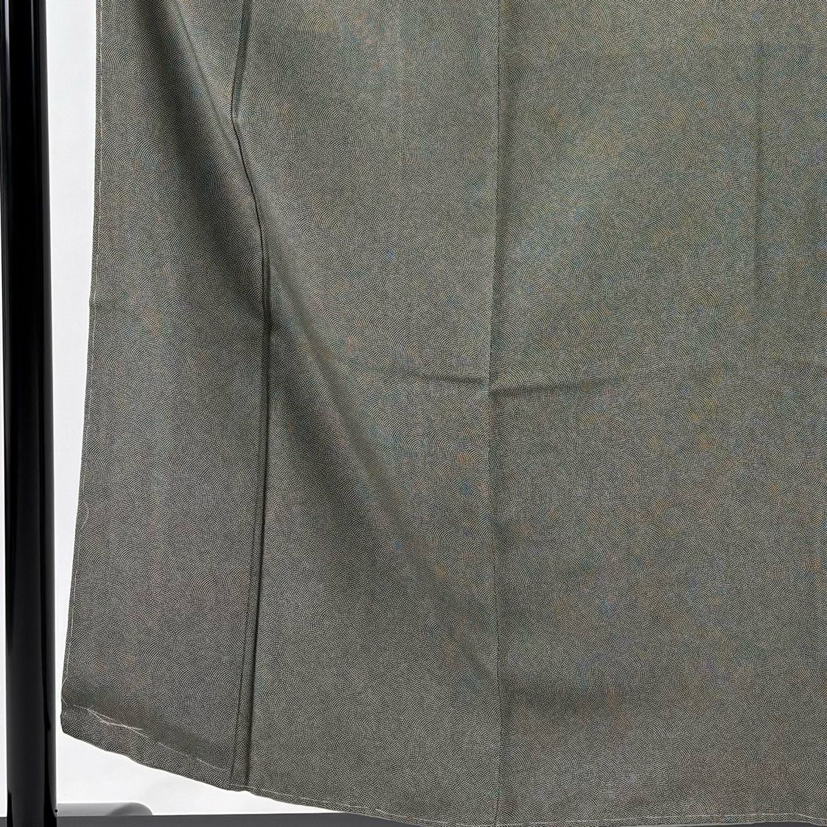 江戸小紋 身丈156 cm 裄丈61 S 袷 鮫 深緑 正絹 名品