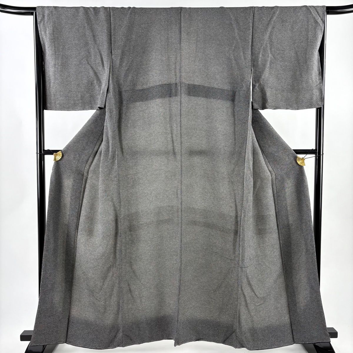 江戸小紋 身丈161 cm 裄丈66 M 袷 草木染 落款 鮫 黒灰 正絹 名品