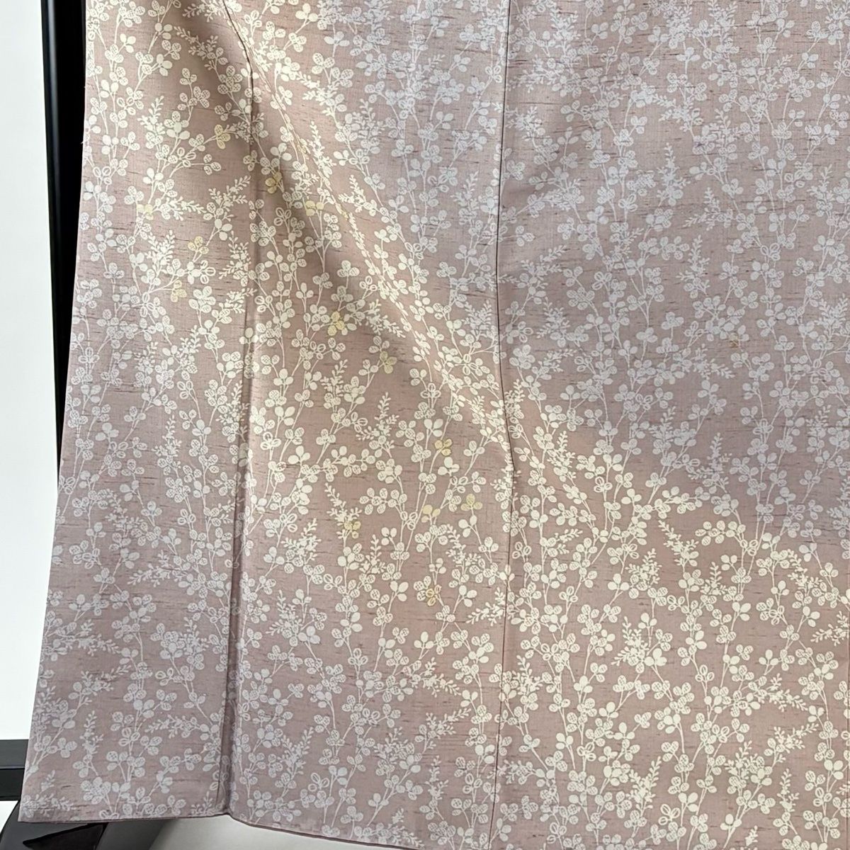 訪問着 身丈167.5 cm 裄丈66.5 M 袷 坂東三津五郎 紬地 落款 萩 金糸 ぼかし 小豆色 正絹