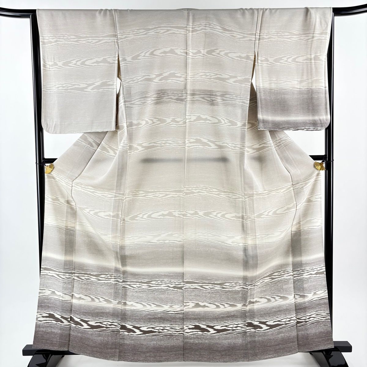 訪問着 身丈164 cm 裄丈66 M 単衣 木目 ぼかし 薄小豆 正絹