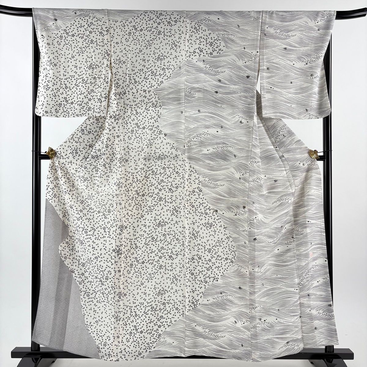 付下げ 身丈159 5 cm 裄丈67 L 単衣 落款 桜 疋田 クリーム 正絹