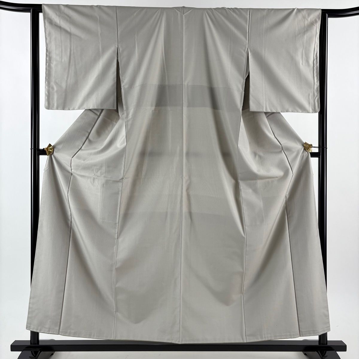 小紋 身丈157.5 cm 裄丈63.5 S 袷 縦縞 灰色 正絹