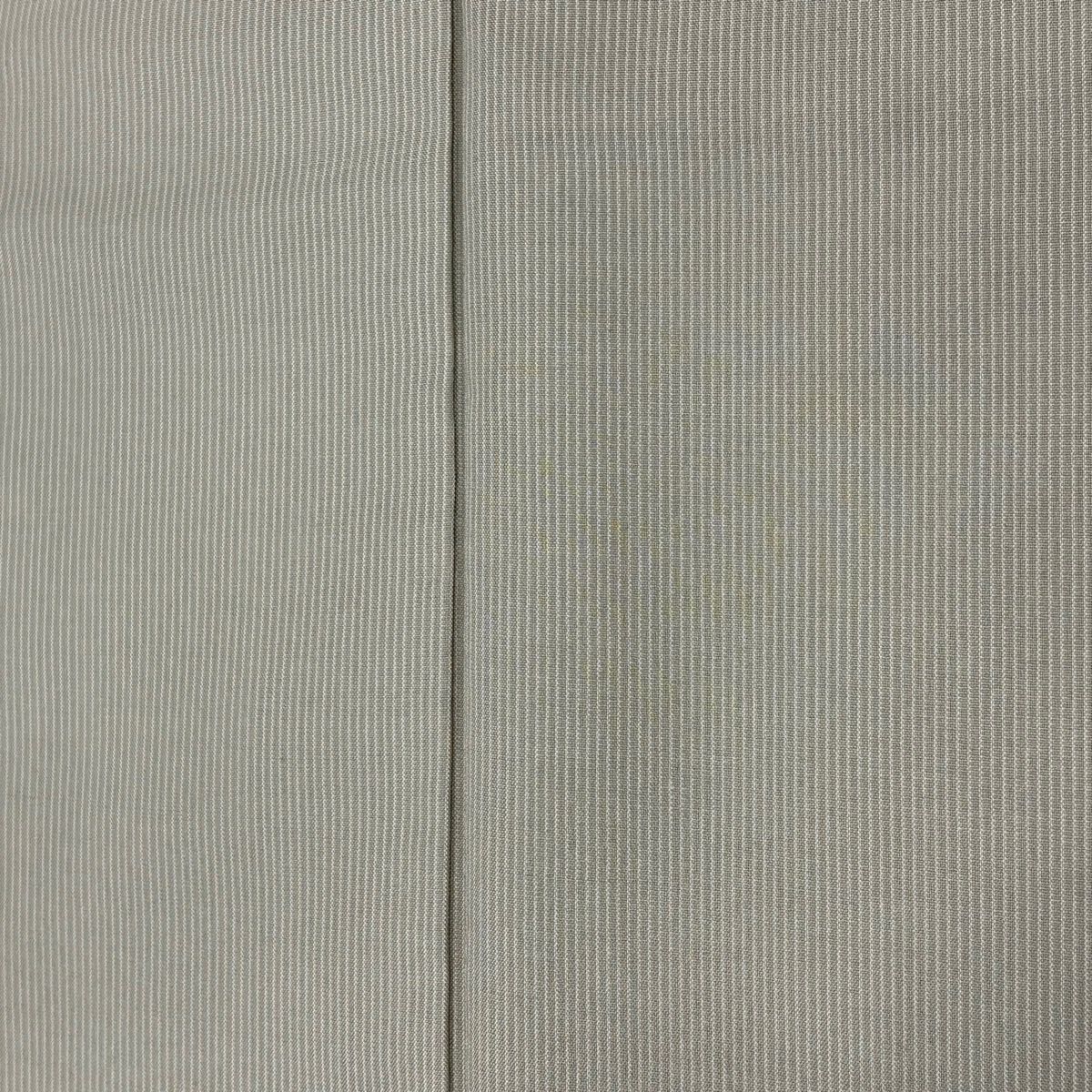  小紋 身丈157 5 cm 裄丈63 S 袷 縦縞 灰色 正絹 小紋 着物
