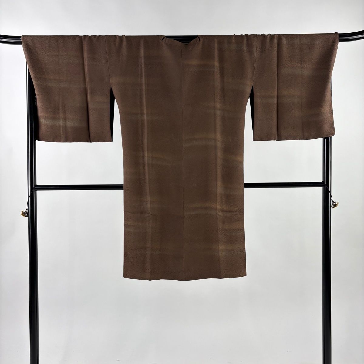 道行 身丈108 cm 裄丈71 5 L 和装コート 角衿 リバーシブル 霞 ぼかし 茶色 正絹