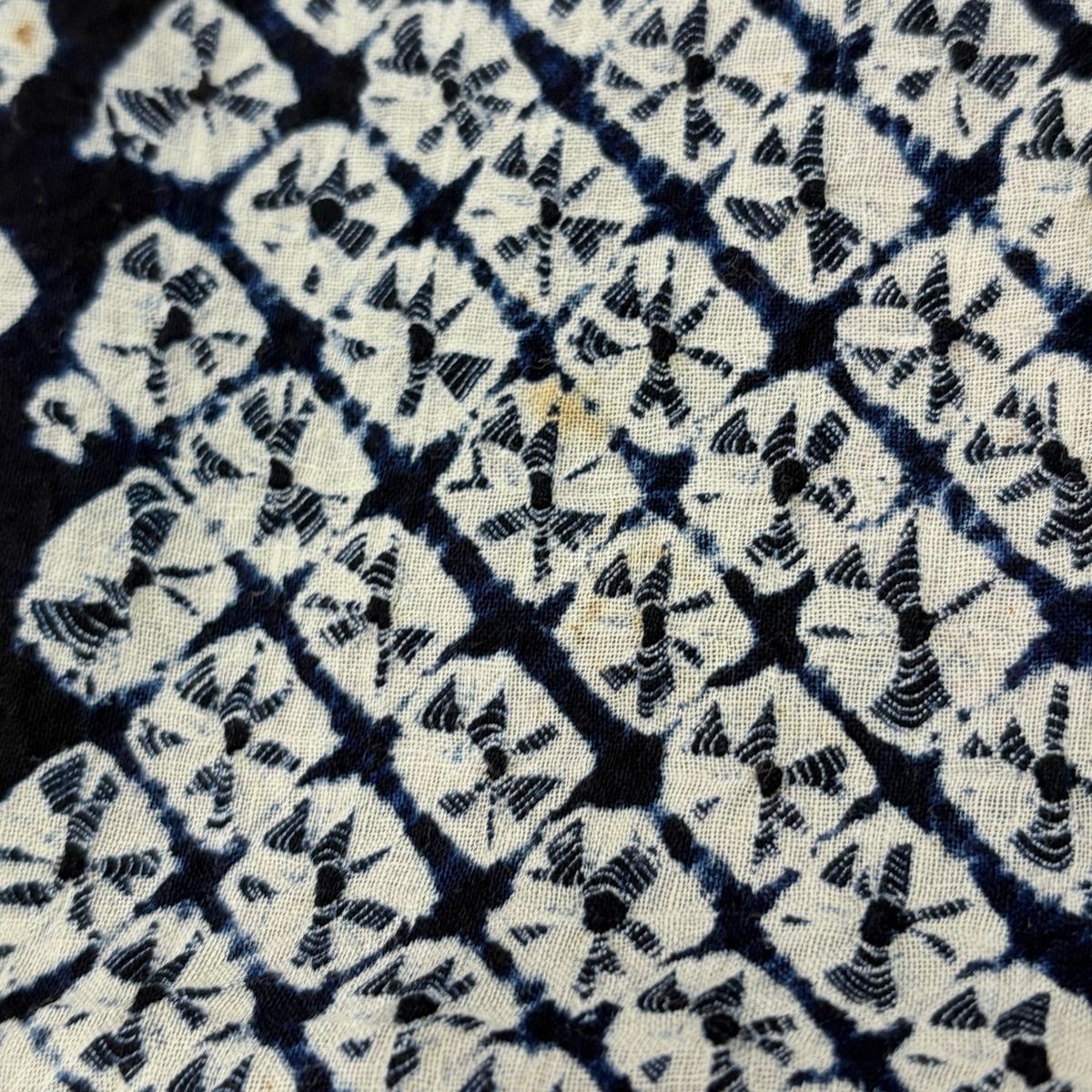  浴衣 身丈155.5 cm 裄丈62.5 S 絞り浴衣 花 亀甲 濃紺 綿 浴衣単品 浴衣