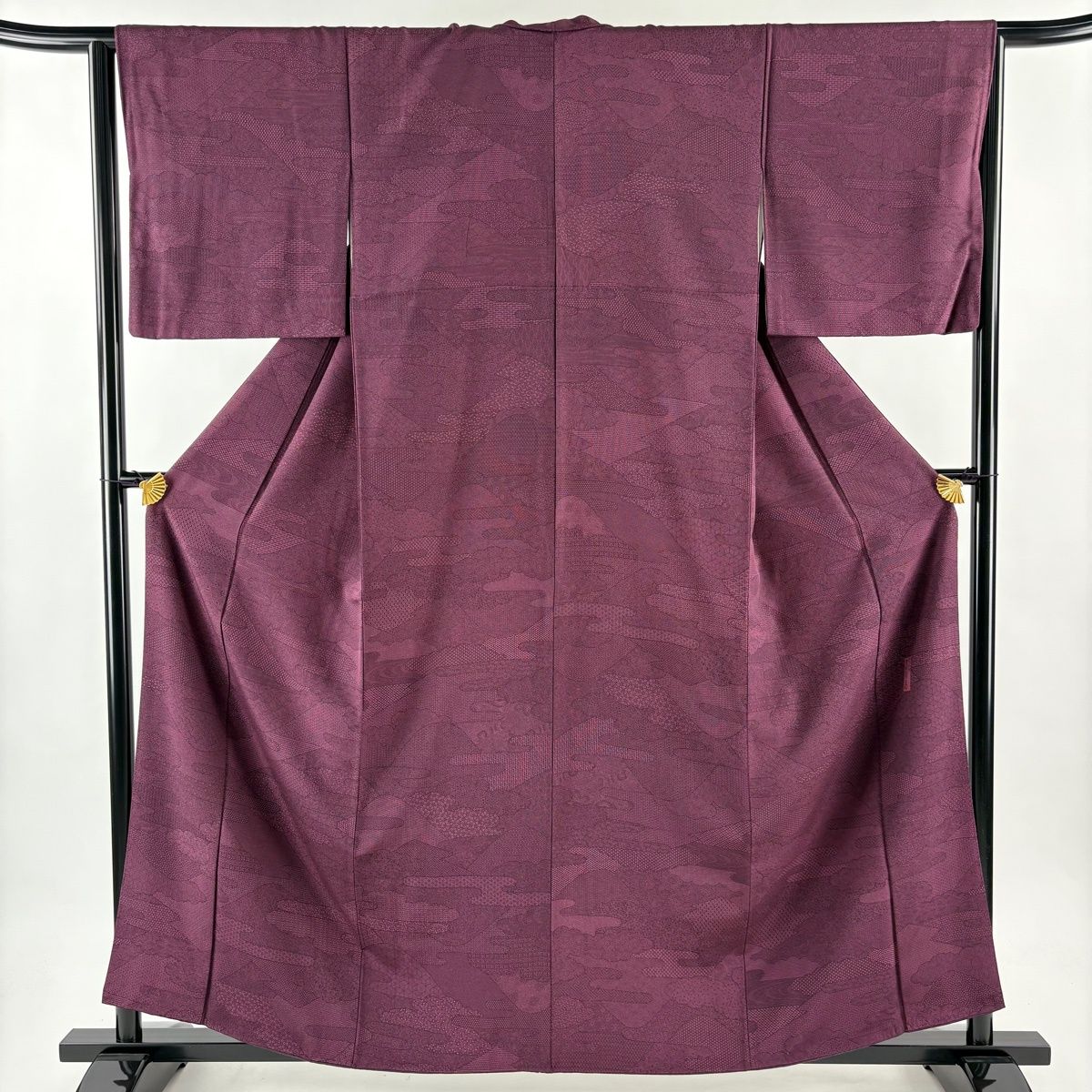 美品 江戸小紋寄せ柄 丈159.5 裄67.5 江戸小紋 一つ紋 寄せ柄 左古義典 ショートサイズ - からん