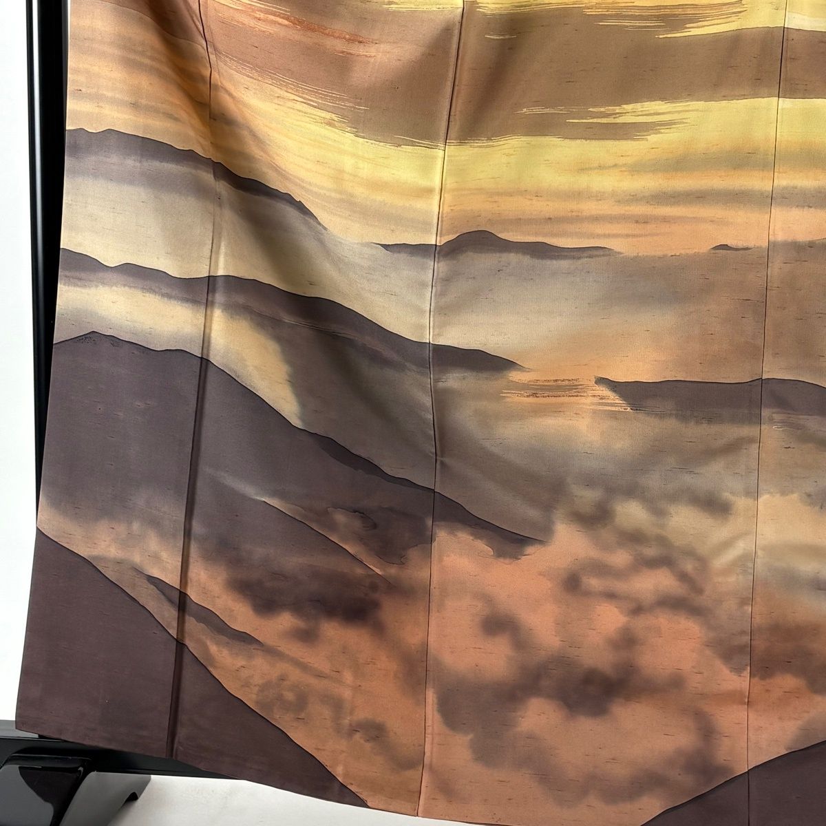 訪問着 身丈163 cm 裄丈67 M 袷 牛首紬地 落款 雲海 ぼかし 茶色 正絹