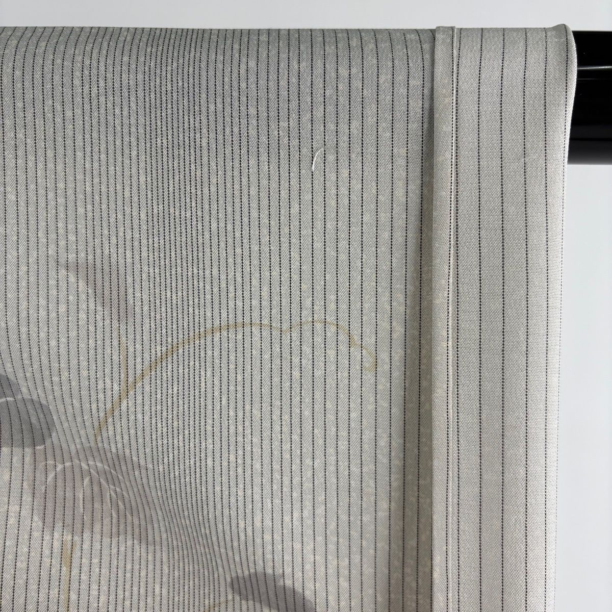  訪問着 身丈159 cm 裄丈63.5 S 薄物 小千谷紬地 証紙 蔦 縞 灰緑 正絹 訪問着 付け下げ 着物