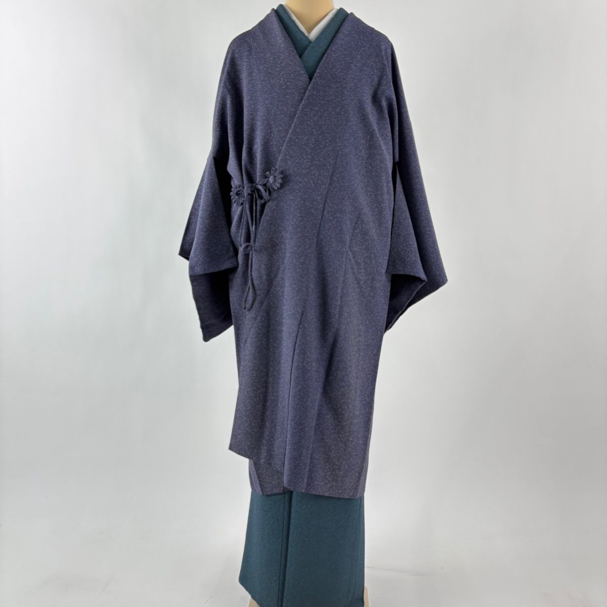 道中着 身丈109.5 cm 裄丈65.5 M 和装コート 幾何学 紫 正絹