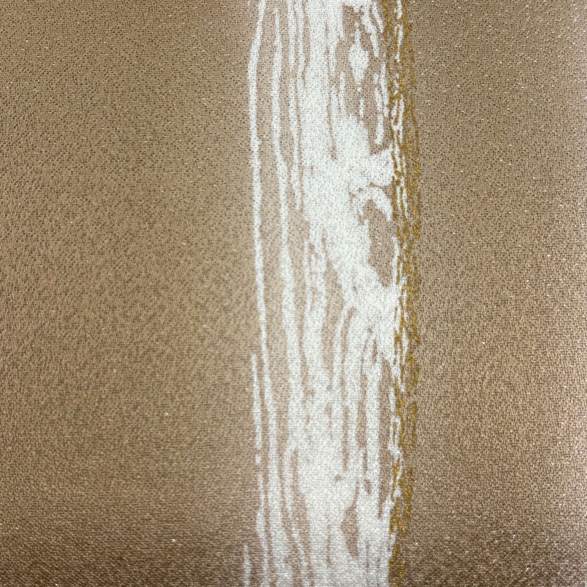 袋帯 秀品 幾何学 金彩 箔 灰茶 お太鼓柄 正絹