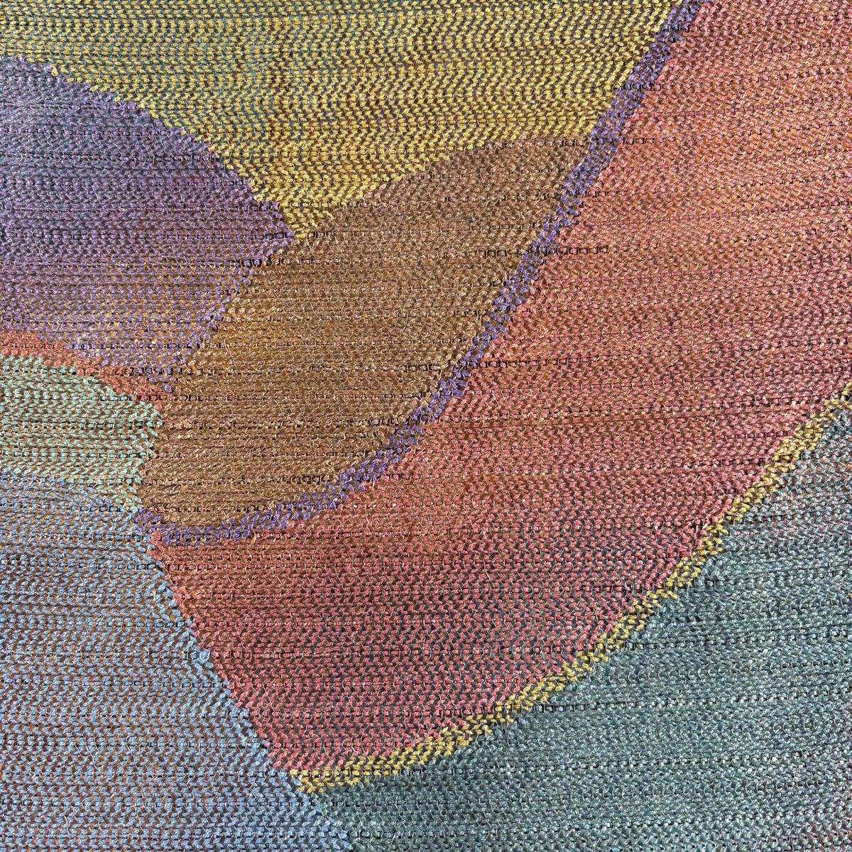 袋帯 秀品 幾何学 箔 茜色 お太鼓柄 正絹