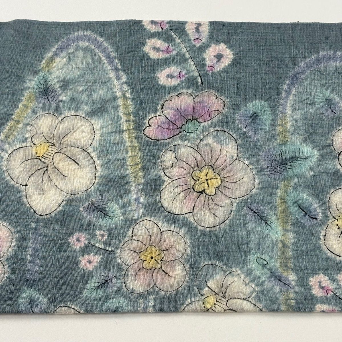 美品】 名古屋帯 秀品 紬地 草花 流水 絞り 灰緑 正絹 【中古】 - メルカリ