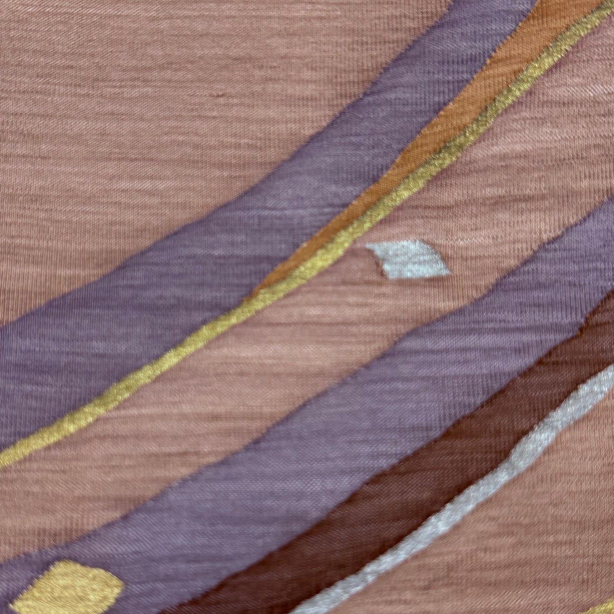  名古屋帯 秀品 紬地 幾何学模様 箔ちらし 金銀彩 小豆色 正絹 名古屋帯 帯