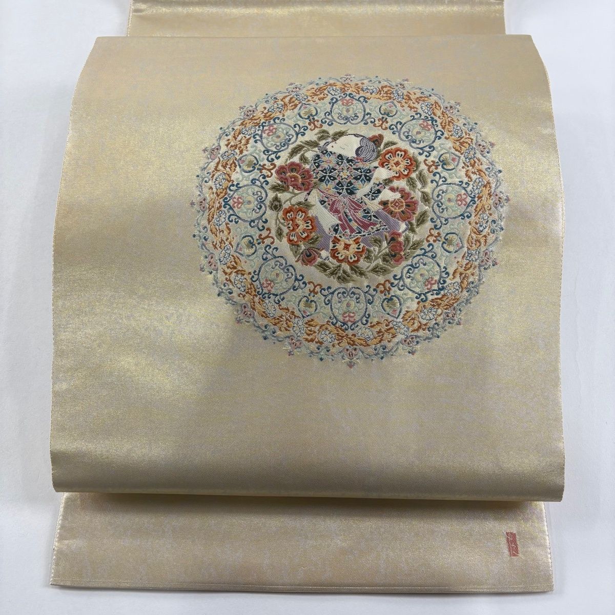 美品】 袋帯 名品 長嶋成織物 落款 由水十久監修 瀞銀錦 関西仕立て