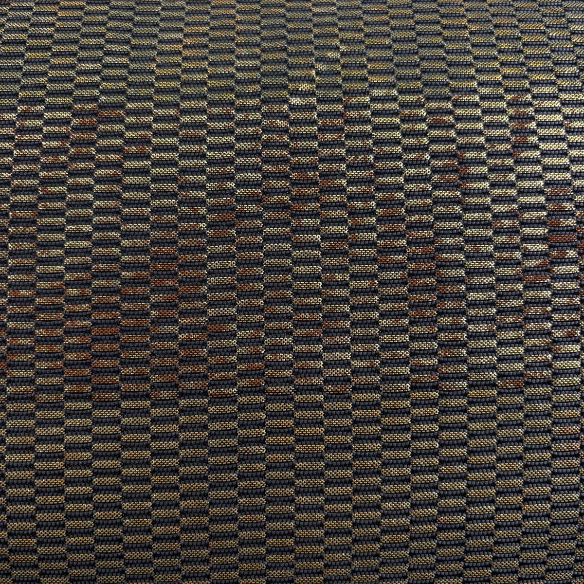 袋帯 名品 幾何学 箔 茶緑色 六通 正絹