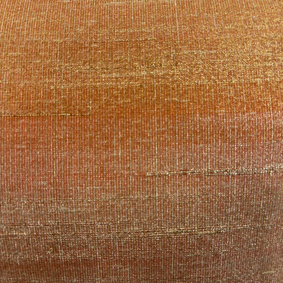 袋帯 名品 段霞文 箔 オレンジ 全通 正絹