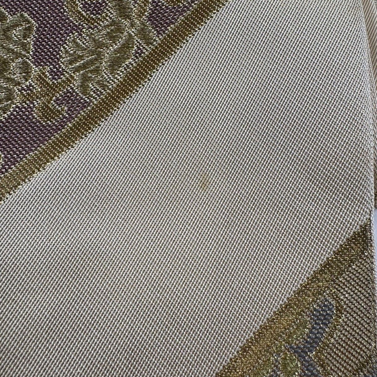 袋帯 名品 川島織物 落款 華文 花唐草 金銀糸 箔 金色 六通 正絹