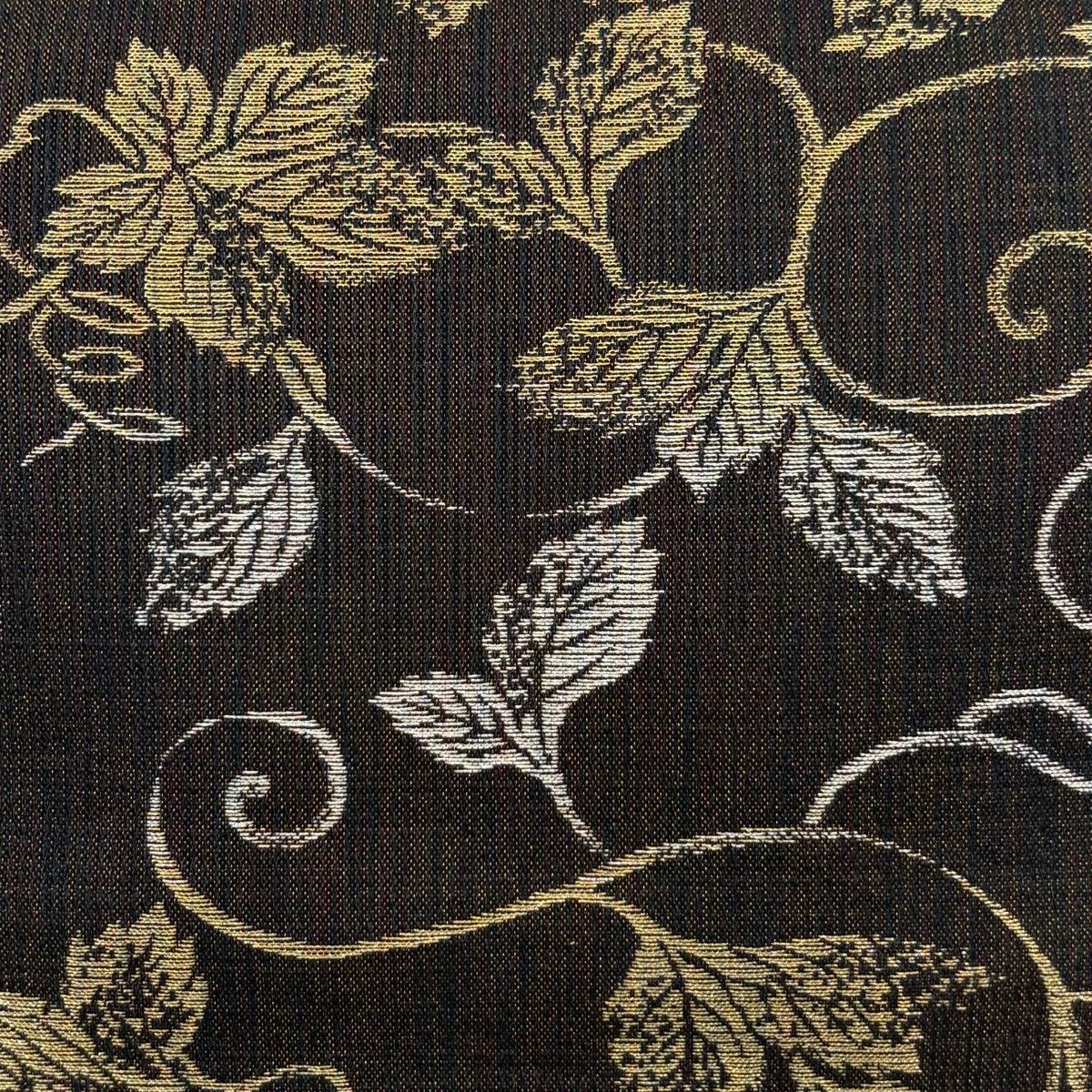 袋帯 名品 唐草 金銀糸 焦茶色 六通 正絹