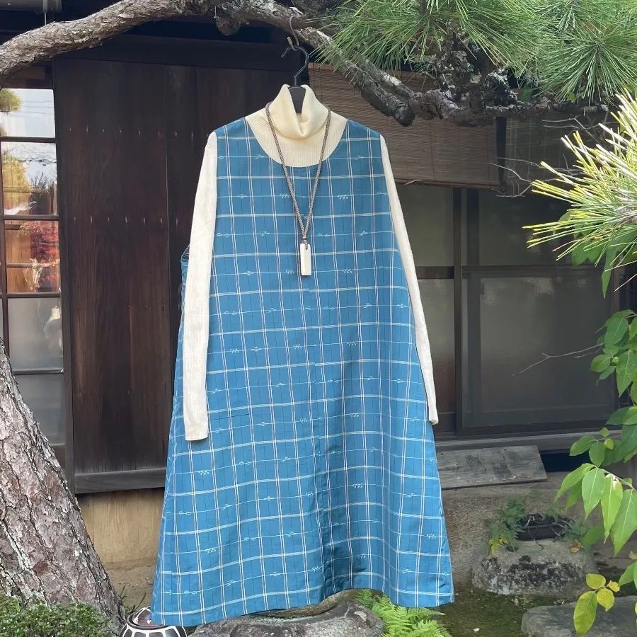 古布リメイク はっぴ はんてんリメイク ジャンパースカート ワンピース