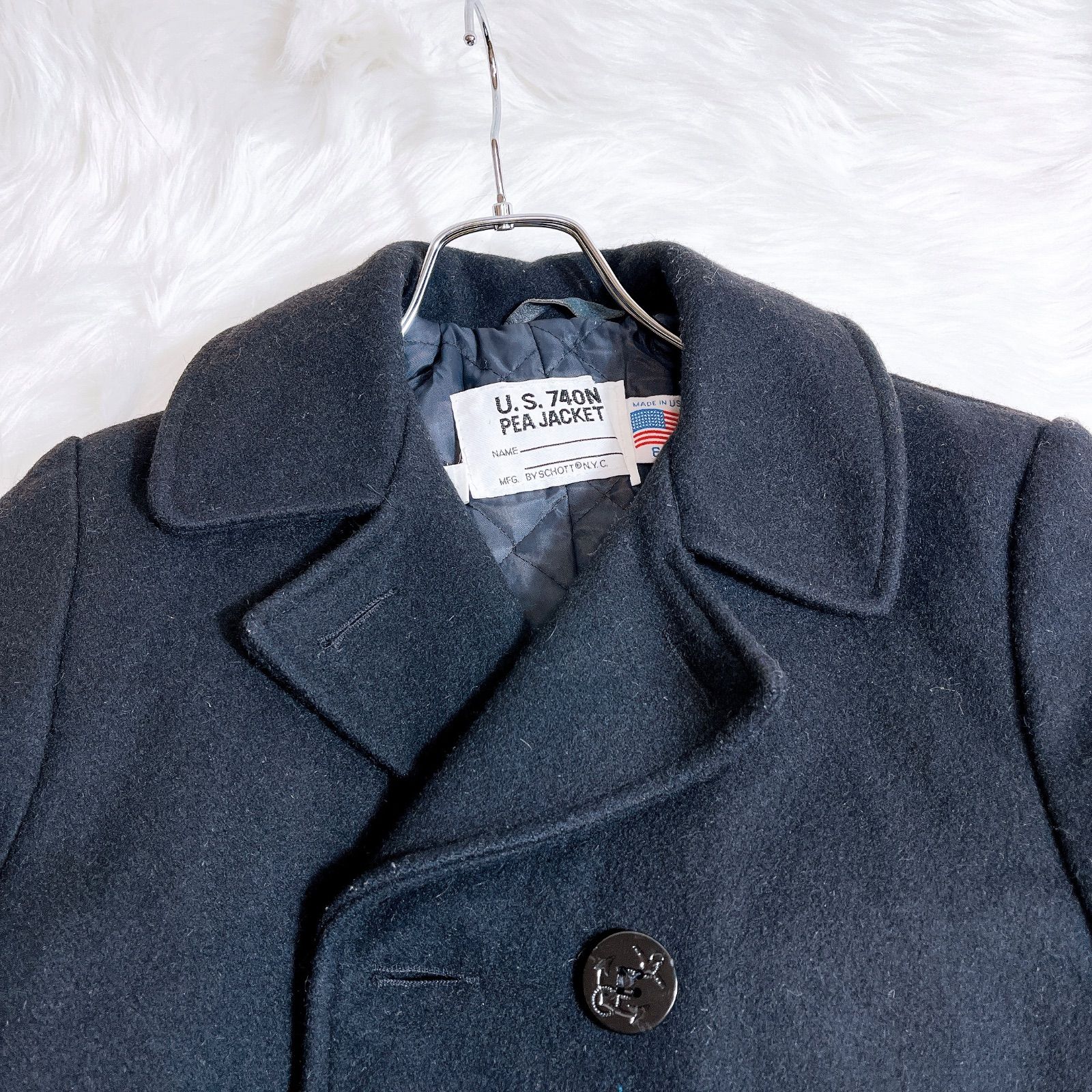 Schott ピーコート ダブル U.S. 740N ブラック　42 Schott ピーコート ダブル U.S. 740N ブラック 42